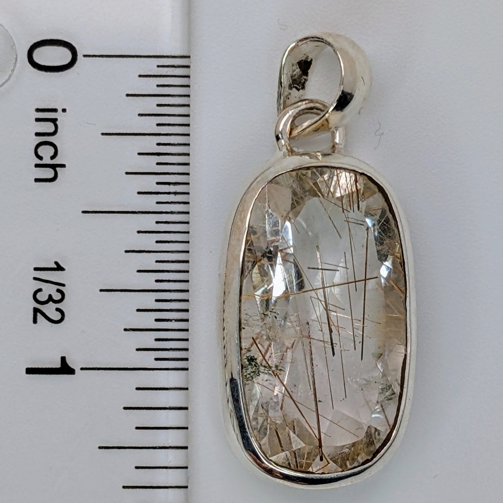 Rutilated Quartz Pendant S925 Sterling Silver - Picture 6 of 6